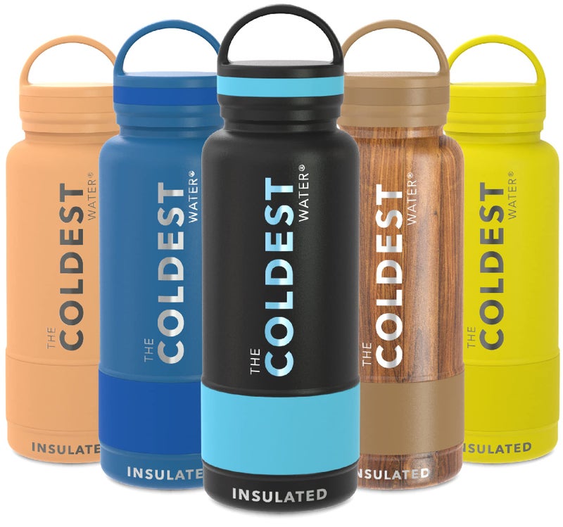 THE COLDEST WATER Coldest Insulated Water Bottle with Handle Lid | Leak Proof, Insulated Modern Stainless Steel, Triple Walled, Sport Bottles, Metal Flask | 32oz - Image 2